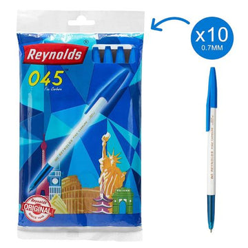 Reynolds 045 Fine Carbure Ballpoint Pens – Blue Ink Set of 10
