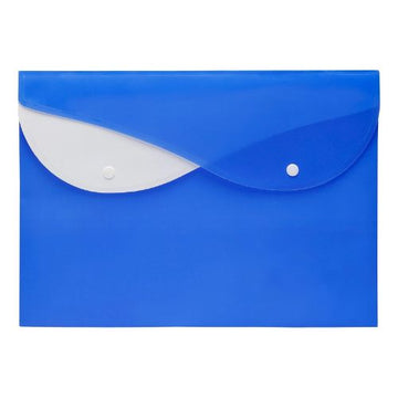 A4 Stud Document Folder Dual Pocket File Twin Button Closure Plastic Wallet
