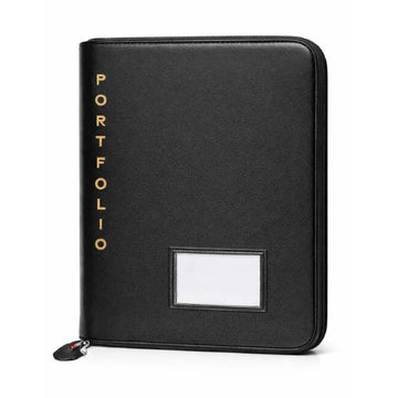 PU Leather Multipurpose 20 File Sleeve A4 Professional Files and Folders (Black)