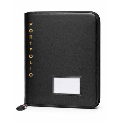 PU Leather Multipurpose 20 File Sleeve A4 Professional Files and Folders (Black)