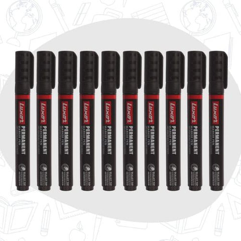 Luxor 1222 Refillable Permanent Marker – Black (Box of 10)