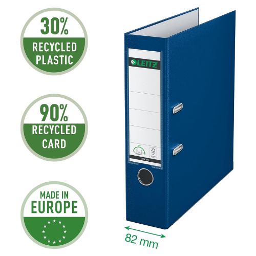 Leitz Lever Arch File, Blue, A4, 80 mm spine Pack 3