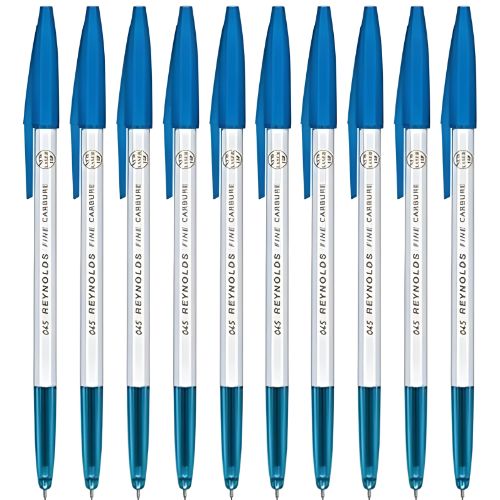 Reynolds 045 Fine Carbure Ballpoint Pens – Blue Ink Set of 10