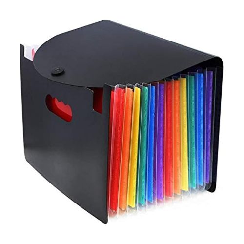 12 Pockets Expanding File Folders, Portable Accordion A4 Expandable File Organizer